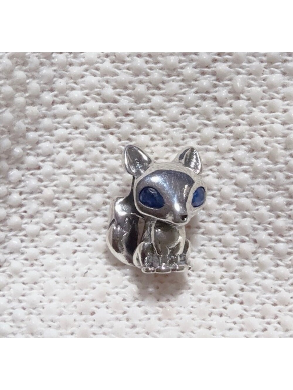 Pandora Blue Zircon Eyed Fox Charm Fit Women Bracelet Necklaces 925 S